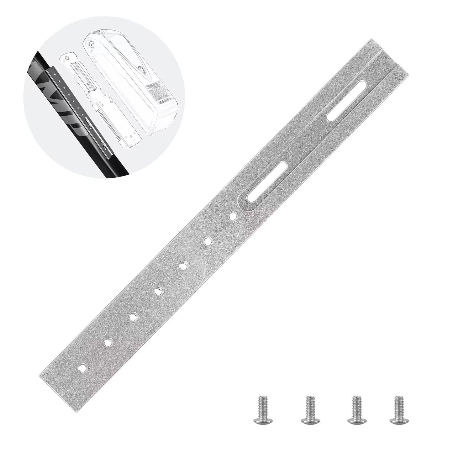 Universal E-Bike Battery Mount Adapter Rail (Slotted, 266mm)